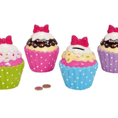 Tirelire sundae en céramique, assorties, L12 x P15 cm