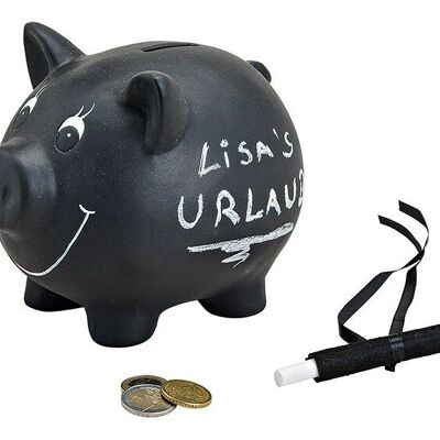 Pig clay money box for writing, W17 x D13 x H14 cm