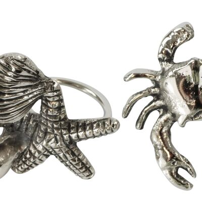 NAPKIN RINGS"SEAFOOD" 4-PIECE SET (5199)