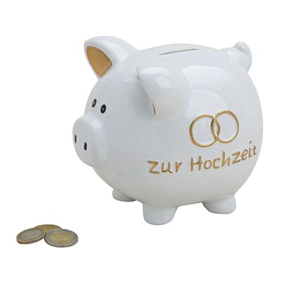 Ceramic piggy bank for wedding, W13 x D11 x H15 cm