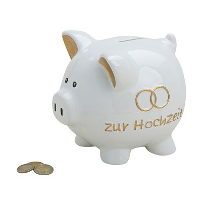 Ceramic piggy bank for wedding, W17 x D16 x H 18 cm