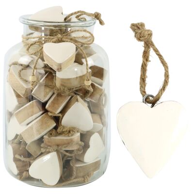 GLASS WITH HEART HANGER"WHITE" 61 PIECES SET (8867)