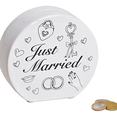 Just Married money box made of ceramic white (W / H / D) 14x13x5cm