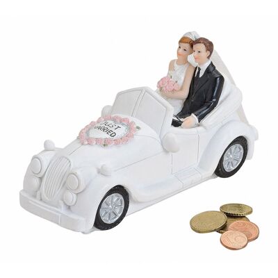 Wedding car money box made of poly, W16 x D7 x H9 cm