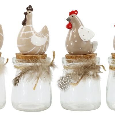 BOÎTES EN VERRE "CLURCH HENS" SET DE 4 PIÈCES (6950)