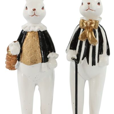 PAIR OF RABBIT"LORDLY" 2-PIECE SET (6961)