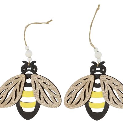 WOODEN HANGER "BUSY BEE" 4-PIECE SET (6788)