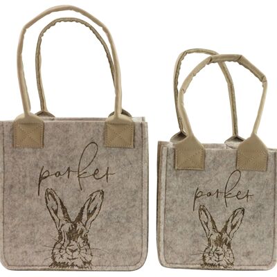 FELT BAGS"SIR RABBIT" 2 PIECE SET (6815)