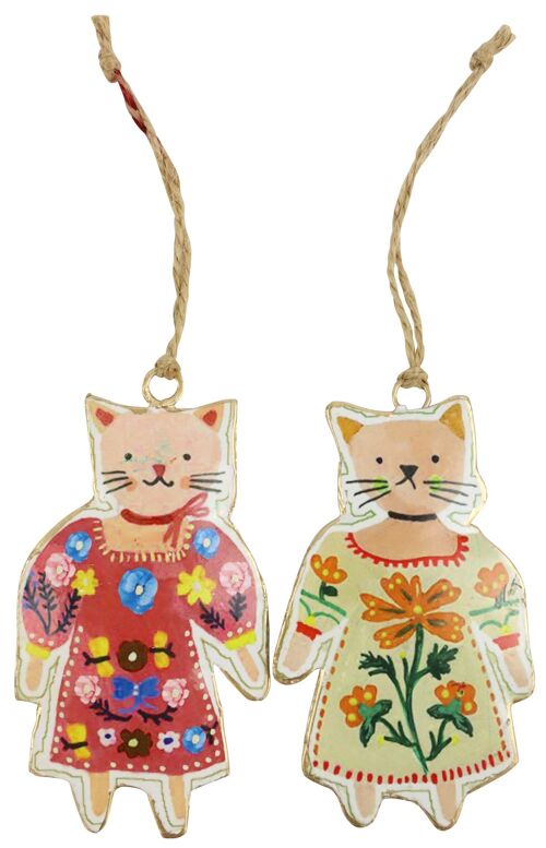 ZIERHÄNGER"FOLK-CATS" 2 TEILIGES SET (3175)