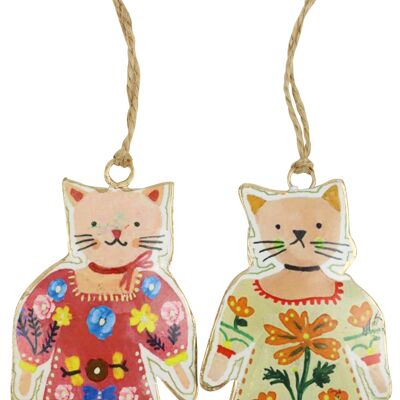 GRUCCIA DECORATIVA "FOLK-CATS" SET 2 PEZZI (3175)