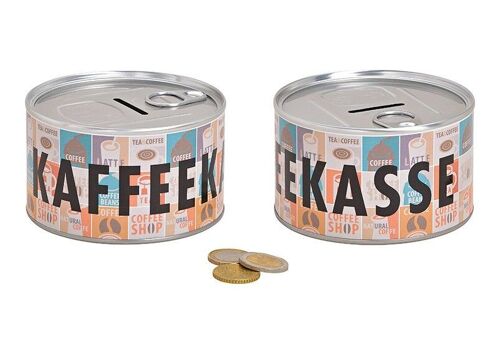 Spardose Kaffeekasse aus Metall Bunt (B/H/T) 10x6x10cm