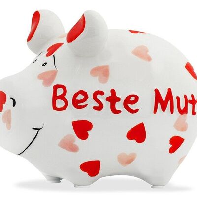 Tirelire KCG petit cochon, Beste Mutti, en céramique, article 101555 (L / H / P) 12,5x9x9cm