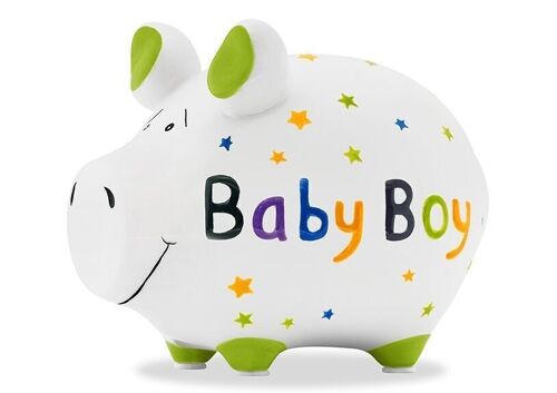 Spardose KCG Kleinschwein, Baby Boy, aus Keramik (B/H/T) 12,5x9x9 cm