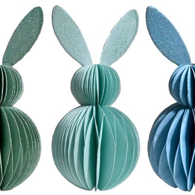 ENSEMBLE DE 3 PIÈCES LAPIN DÉCO "NID D'ABEILLE" (9702)