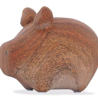 Hucha KCG cerdo pequeño, Inspirado en la naturaleza madera, de cerámica, artículo 101586 (An / Al / Pr) 12,5x9x9 cm