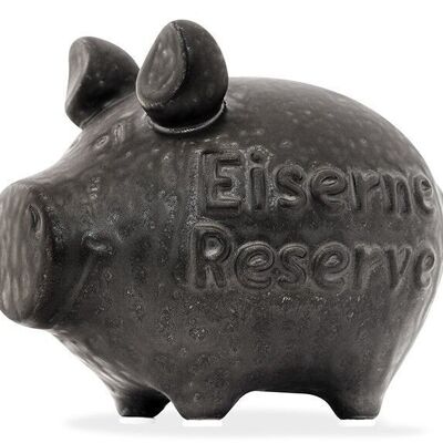 Money box KCG small pig iron reserve made of ceramic black, item 101718 (W / H / D) 12x9x9cm