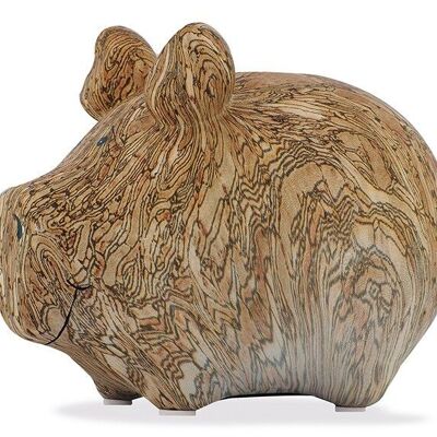 Hucha KCG cerdito Inspired by Nature-Cork, fabricada en cerámica, artículo 101588 (An / Al / Pr) 12,5x9x9 cm