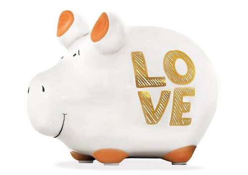 Spardose KCG Kleinschwein, Love, aus Keramik, Art. 101626 (B/H/T) 12,5x9x9 cm