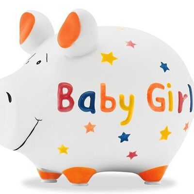 Money box KCG small pig, Baby Girl, made of ceramic, item 101765 (W / H / D) 12.5x9x9 cm