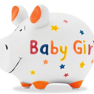 Spardose KCG Kleinschwein, Baby Girl, aus Keramik (B/H/T) 12,5x9x9 cm