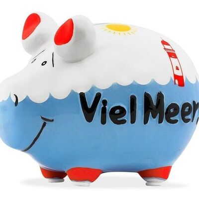 Money box KCG Little Pig Lots of Sea made of blue ceramic (W/H/D) 12x9x9cm