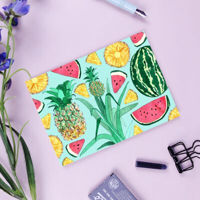 Postcard summer fruits mint