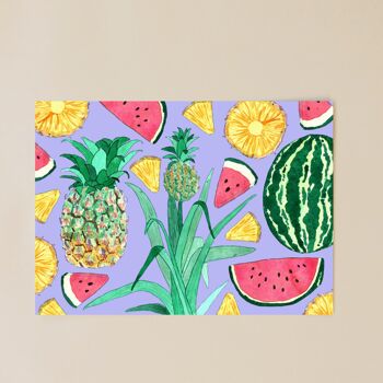 Carte postale fruits d'été violet 5