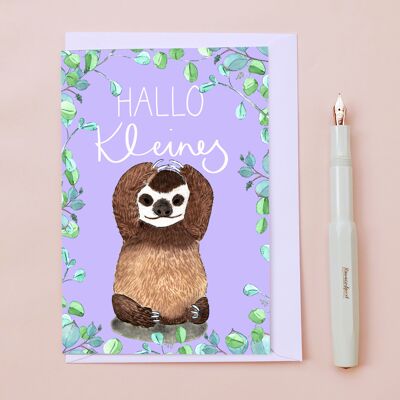 Greeting card baby sloth