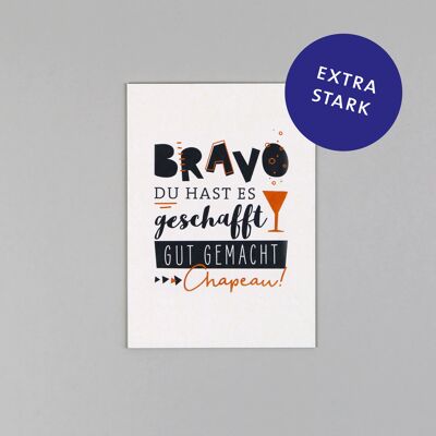 Postkarte aus Holzschliffpappe Bruno Bravo