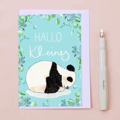 Tarjeta de felicitación de panda bebé