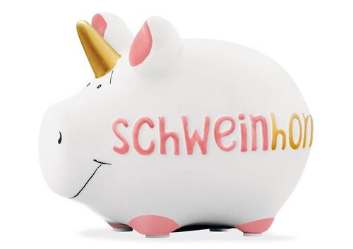 Spardose KCG Kleinschwein, SCHWEINHORN, aus Keramik (B/H/T) 12,5x9x9cm