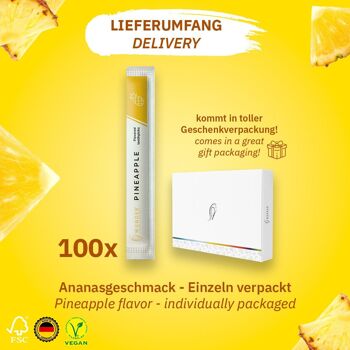 Cure-dents miracles avec goût - 100x cure-dents emballés individuellement - en 7 variétés rafraîchissantes - hygiène buccale douce - haleine fraîche - cure-dents emballés individuellement avec goût (ananas) 4