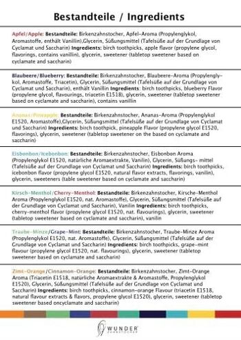 Cure-dents miracles avec saveur - 100x cure-dents emballés individuellement - en 7 variétés rafraîchissantes - hygiène buccale douce - haleine fraîche - cure-dents emballés individuellement avec saveur (pomme) 9