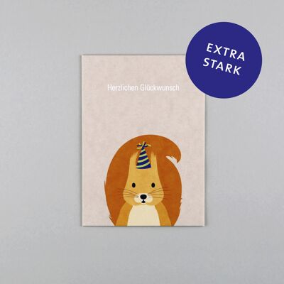 Postkarte aus Holzschliffpappe Gitte Eichhörnchen