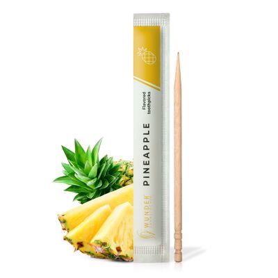 Miracle toothpicks with taste - 200x toothpicks individually packed - in 7 refreshing varieties - gentle oral hygiene - fresh breath - individually packed toothpicks with taste (pineapple)
