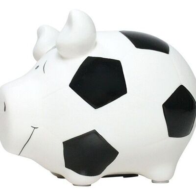 Tirelire KCG petit cochon, cochon de football, en céramique, article 100862 (L / H / P) 12,5x9x9 cm