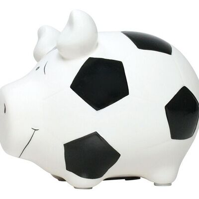 Spardose KCG Kleinschwein, Fußballschwein, aus Keramik (B/H/T) 12,5x9x9 cm