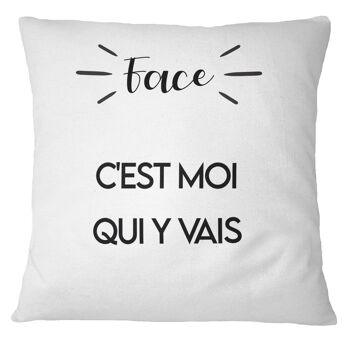 Coussin "Pile : c'est toi qui va t'occuper du gosse / Face : c'est moi qui y vais" 2