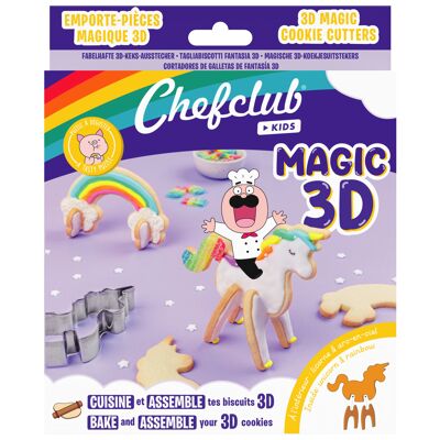 Tagliabiscotti - Unicorno e arcobaleno Magic 3D