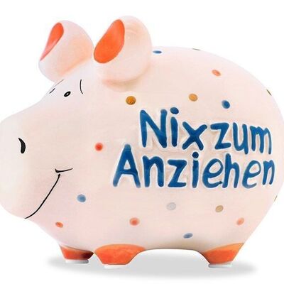 Spardose KCG Kleinschwein, Nix zum Anziehen, aus Keramik (B/H/T) 12,5x9x9 cm