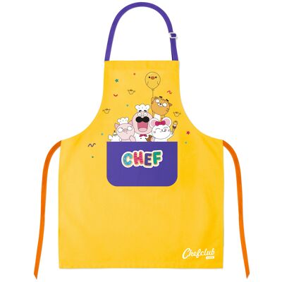 Tablier en Coton Chefclub Kids Jaune