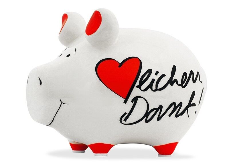 Spardose KCG Kleinschwein, Herzlichen Dank, aus Keramik, Art. 101697 (B/H/T) 12,5x9x9cm