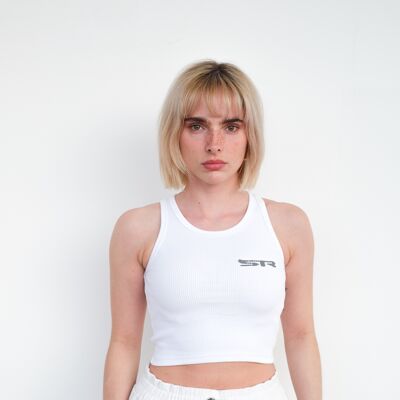 Angel white cropped tank top