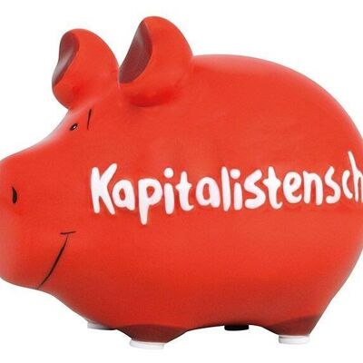 Spardose KCG Kleinschwein, Kapitalistenschwein, aus Keramik (B/H/T) 12,5x9x9cm