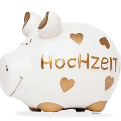 Spardose KCG Kleinschwein, Hochzeit, aus Keramik (B/H/T) 12,5x9x9 cm