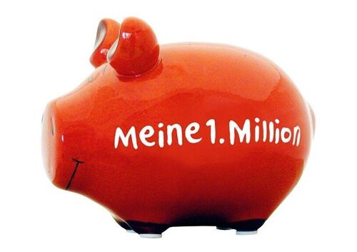 Spardose KCG Kleinschwein, Meine 1. Million, aus Keramik, 100957 (B/H/T) 12,5x9x9 cm