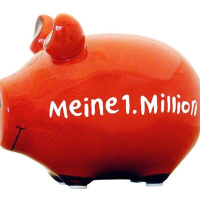 Spardose KCG Kleinschwein, Meine 1. Million, aus Keramik (B/H/T) 12,5x9x9 cm