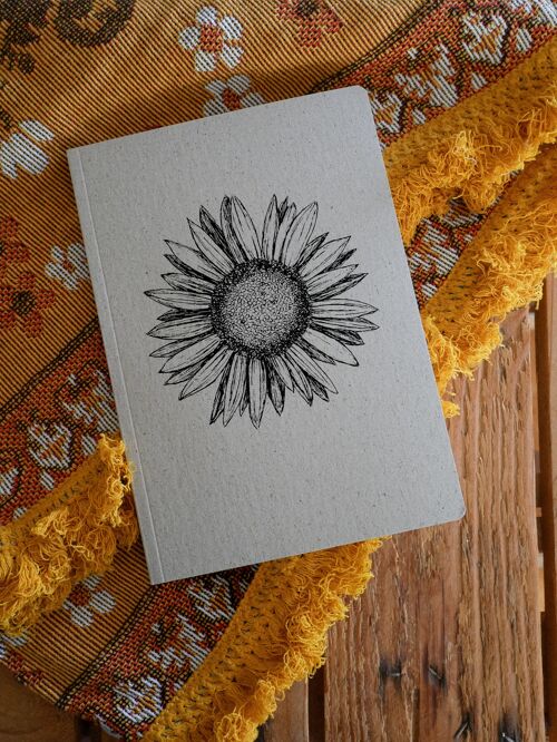 Graspapier Bullet Journal Zeichnung Pflanze Sonnenblume A5