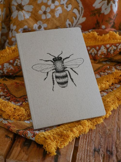 Graspapier Tagebuch Zeichnung Insekt Biene A5