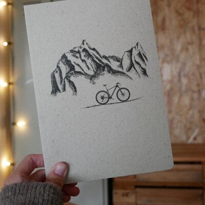Graspapier Reisetagebuch Berge und Fahrrad